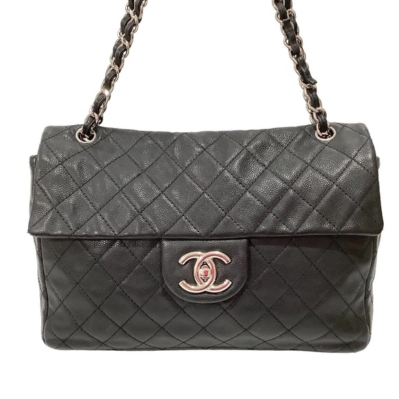 CHANEL Handbags - CHANEL MAXI Black Caviar Classic Single Flap Handbag SHW Shoulder Bag